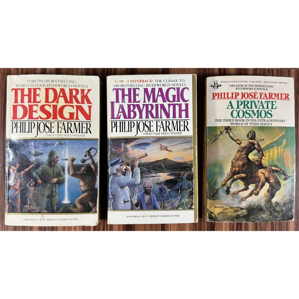 Philip Jose Farmer 3 Book Lot Riverworld & World of Tiers Vintage Sci-Fi PB